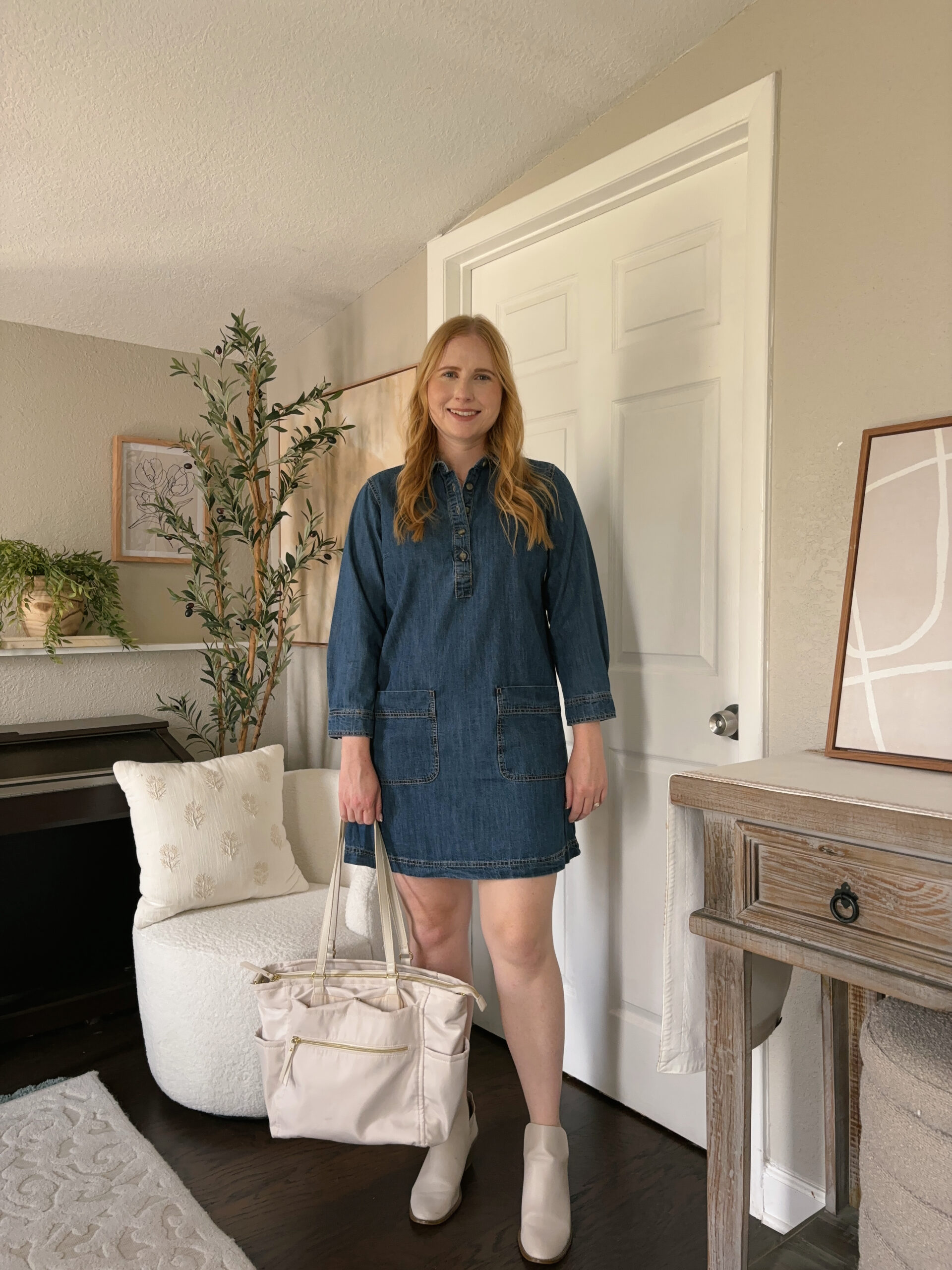 Old Navy Jean Popover Shirt Dress 