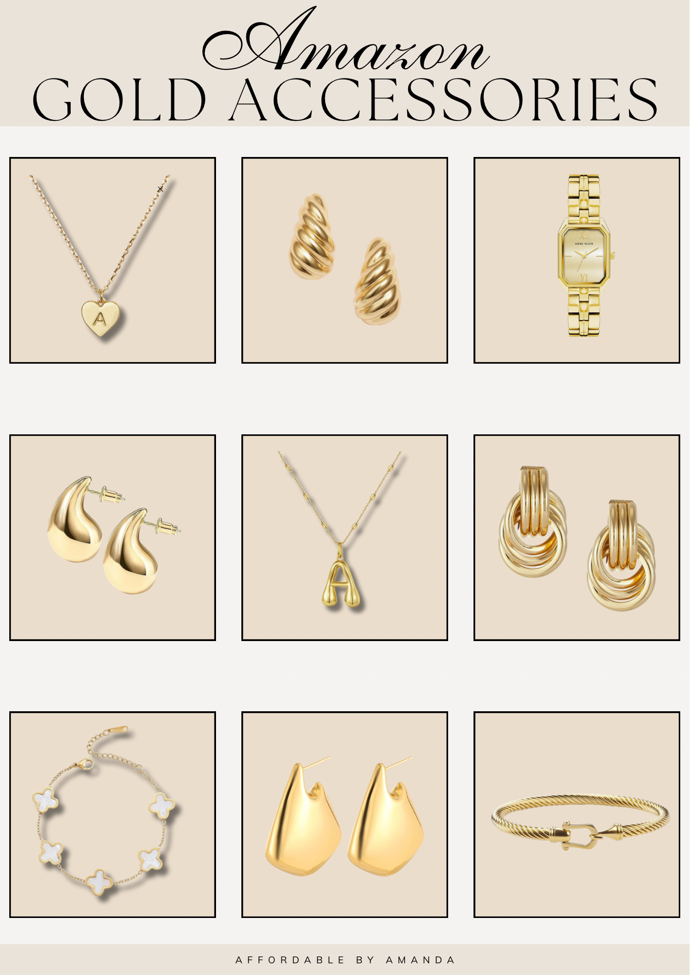 amazon gold earrings and necklaces