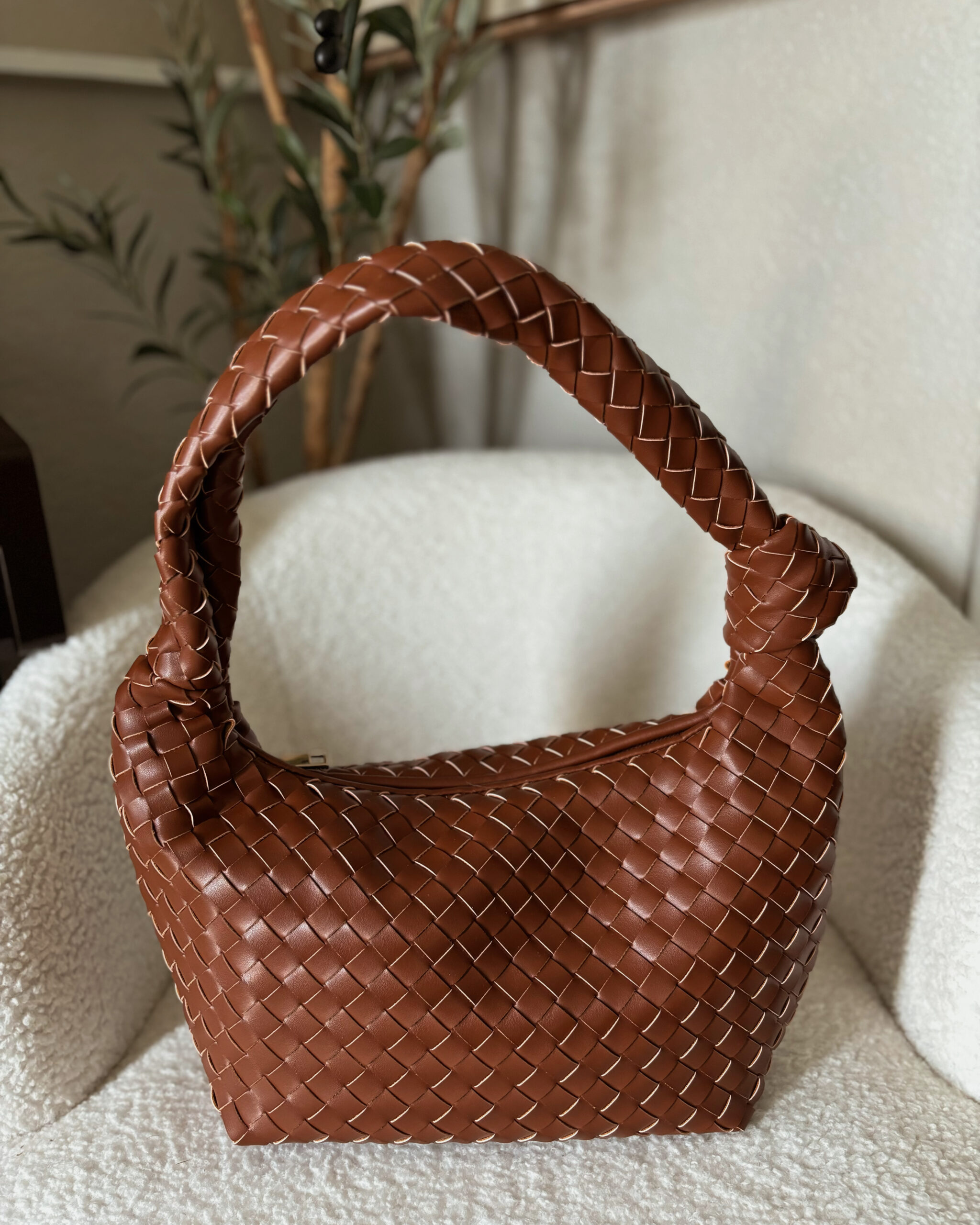 Woven Slouchy Shoulder Bag - A New Day™ Brown