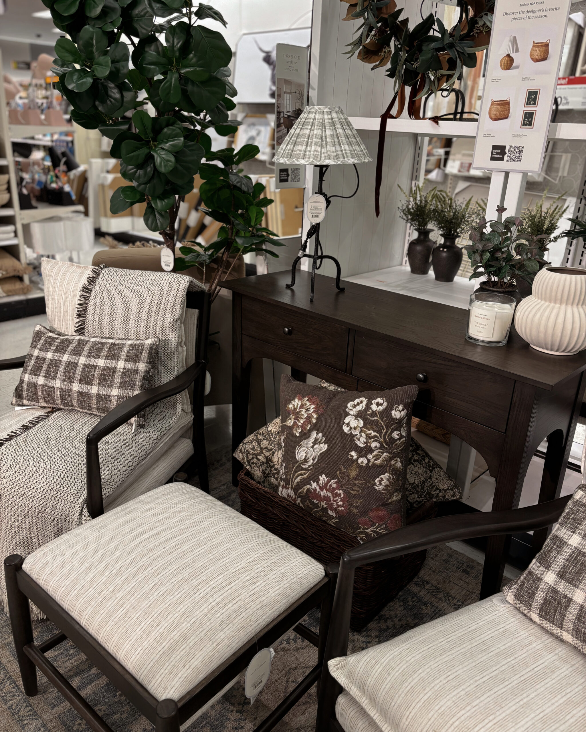 Target home , Target finds , Target deals , Target sale , studio McGee , magnolia , Hearth and hand , fall decor , fall wreath , floral Stem , fall stem , shelf styling , neutral rug , area rug , wall art , vintage , dining chair , gingham , throw pillow