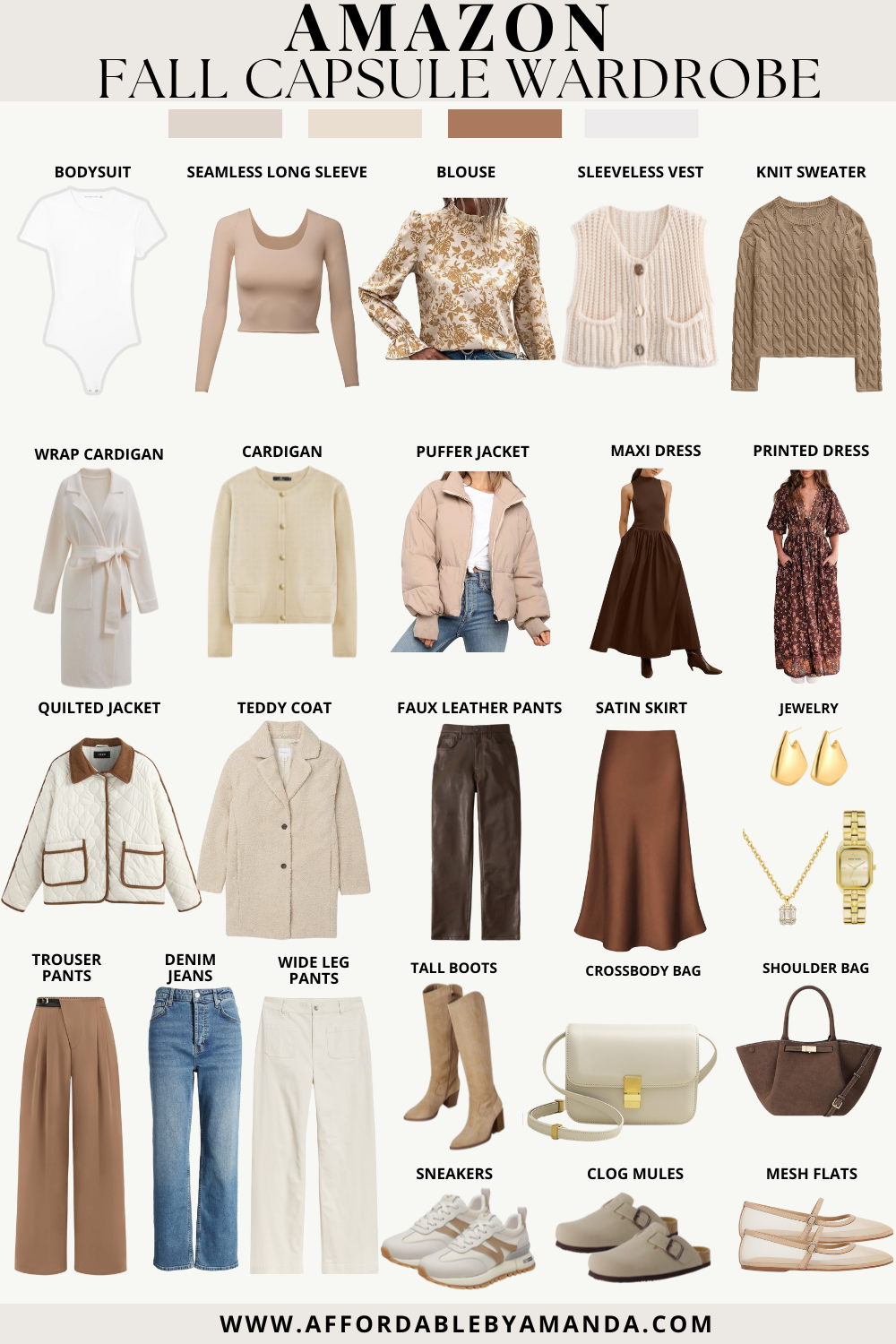 Amazon Fall Capsule Wardrobe 2024 | The Essential 2024 Fall Capsule Wardrobe + Cute Fall Outfit Ideas | Chic Style | Autumn Outfits