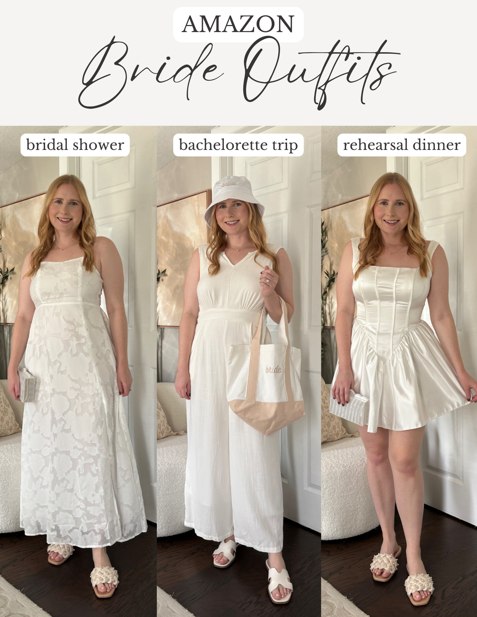 Amazon bride outfits, bride to be outfit ideas, bridal shower dress, what to wear for a bachelorette as a bride, bride to be dresses on amazon