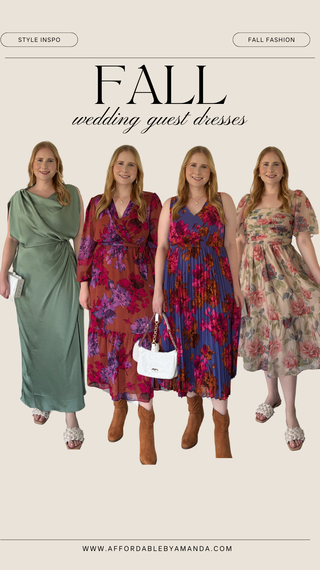 fall wedding guest dresses for fall 2024 - affordable by amanda