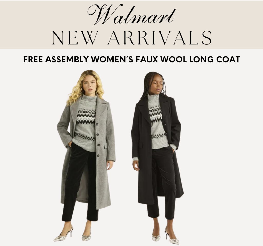 Free Assembly Women’s Faux Wool Long Coat 