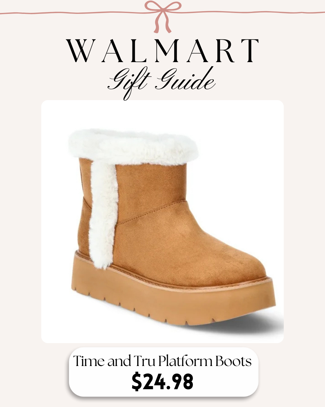 Time and Tru Women's Platform Mini Cozy Boots