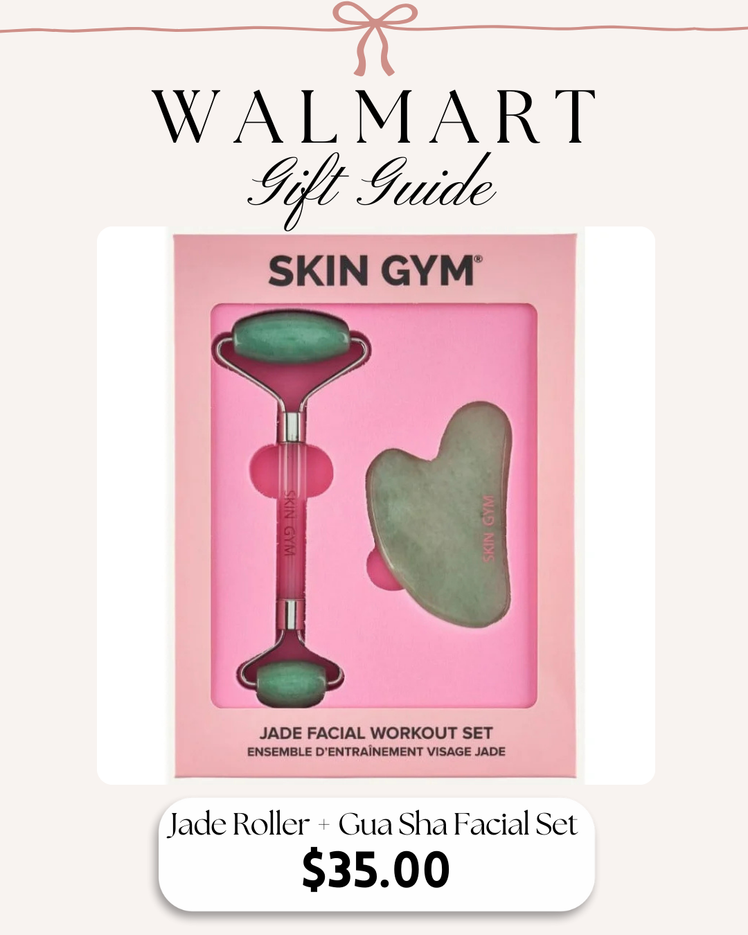 Skin Gym Jade Facial Workout Set with Jade Facial Roller and Jade Sculpty Heart Gua Sha Tools