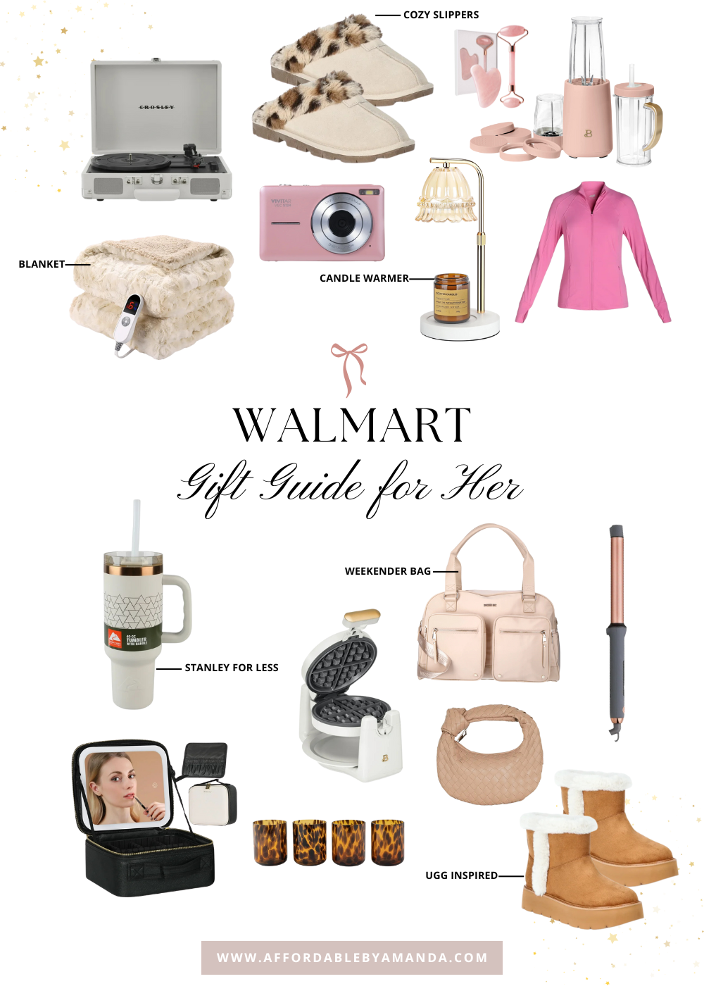 Discover the perfect holiday gifts for her with this curated Walmart gift guide! From cozy sweaters and stylish accessories to beauty essentials and home decor, this collage has everything she'll love. Whether you're shopping for your mom, sister, or best friend, find thoughtful and budget-friendly gifts that will make her holiday season extra special. 🎁✨