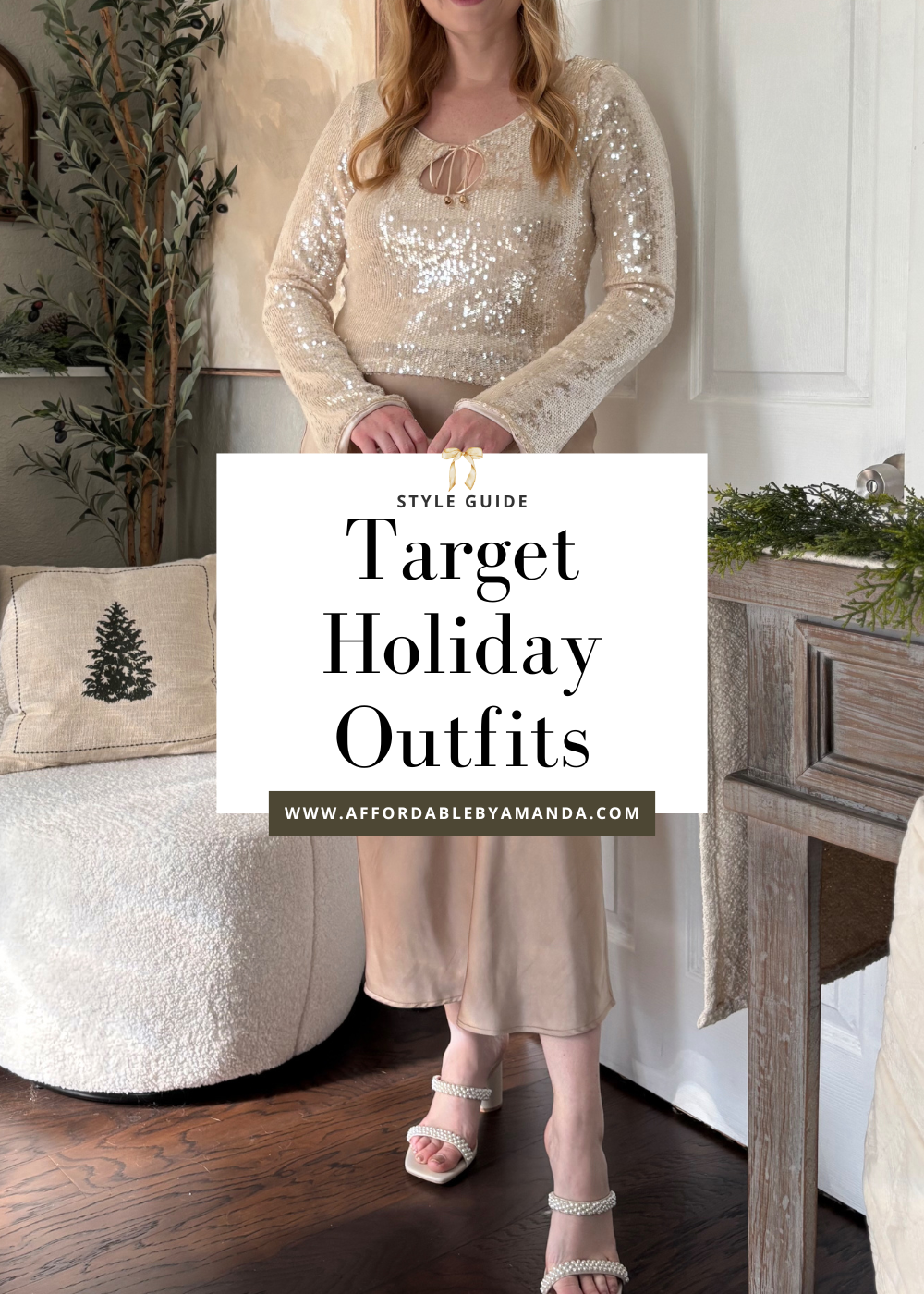 Women's Holiday & Christmas Party Outfits at Target. Affordable by Amanda shares festive Target holiday outfits that are trendy and cute.