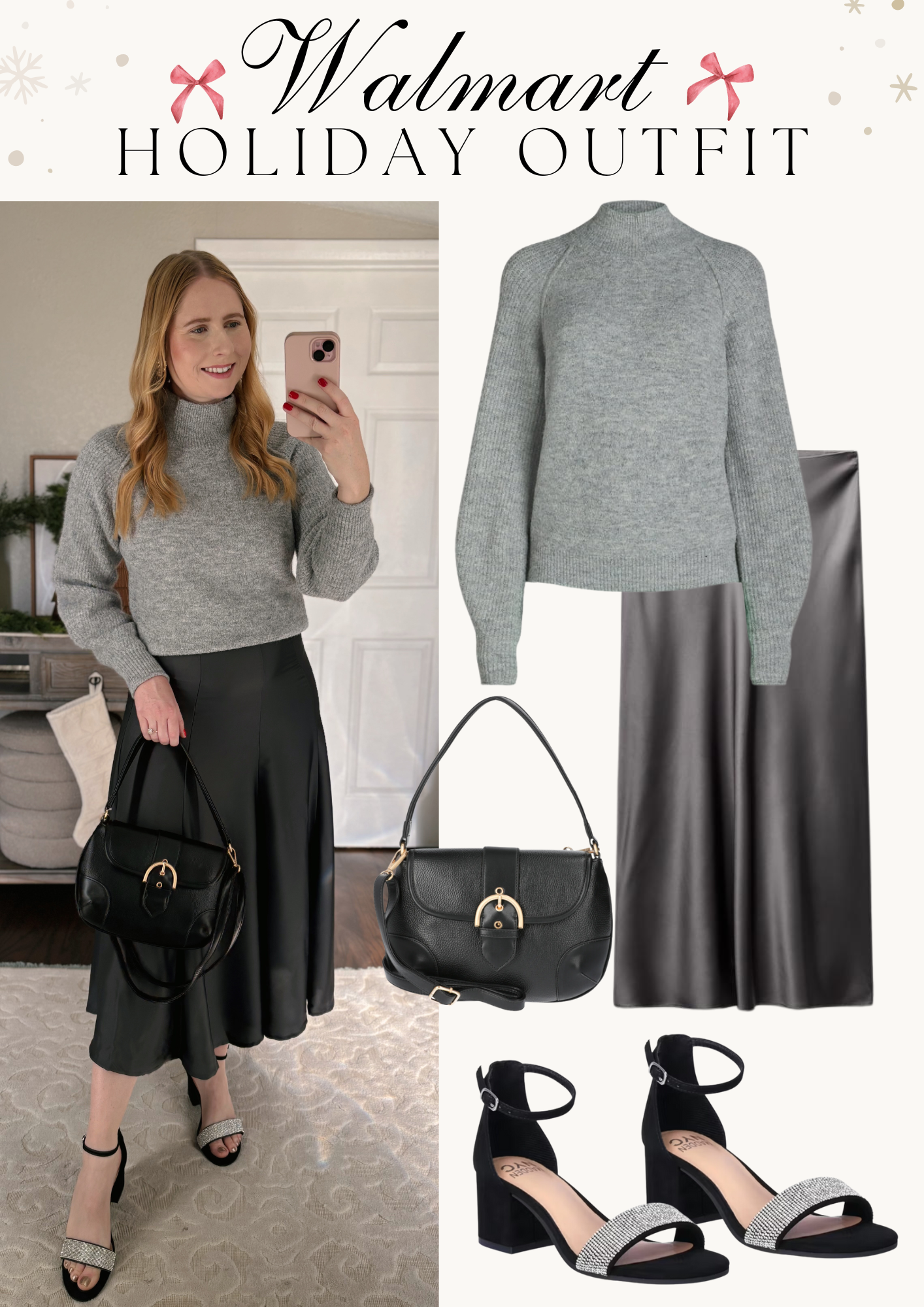 Free Assembly Women’s Ribbed Turtleneck Sweater, Scoop Women’s & Women's Plus Satin Maxi Skirt