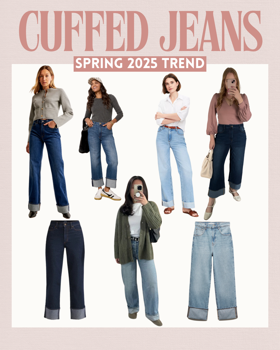 10 Wearable Spring Trends for 2025 - cuffed jeans are on trend for spring 2025 - Affordable by Amanda