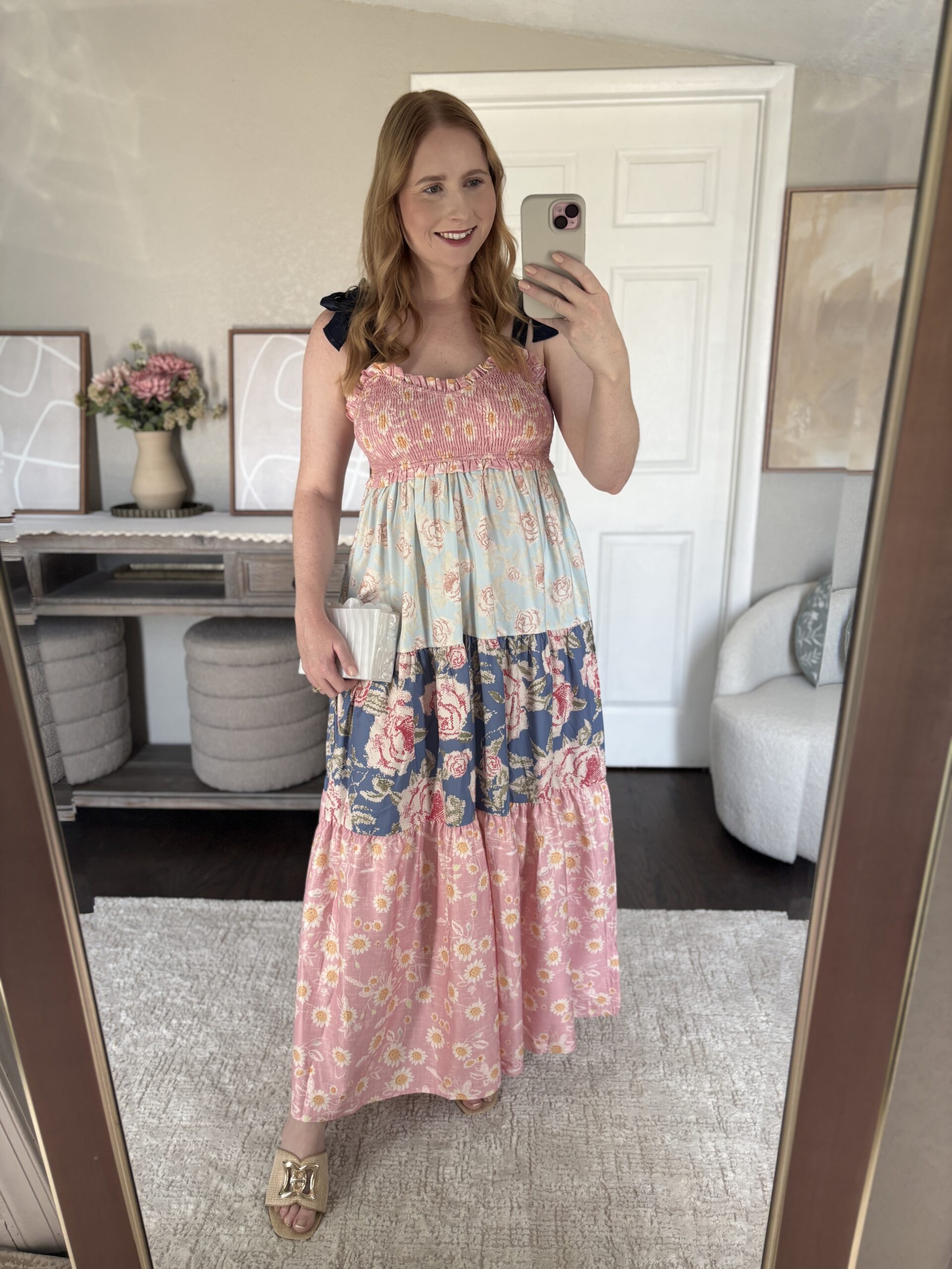 Women Summer Boho Dress Floral Printing Sleeveless Tie Shoulder Flowy Maxi Dress Y2k Beachwear Sundress