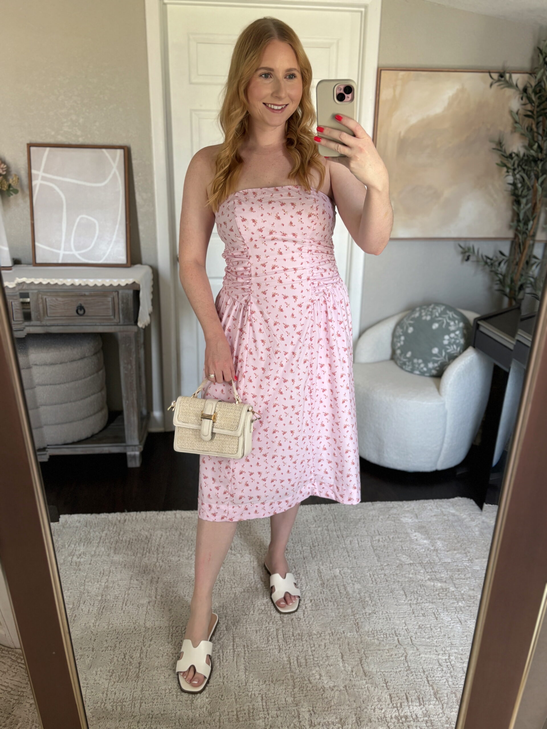 Women's Ruched Poplin Midi Tube Dress - Wild Fable™ size Medium