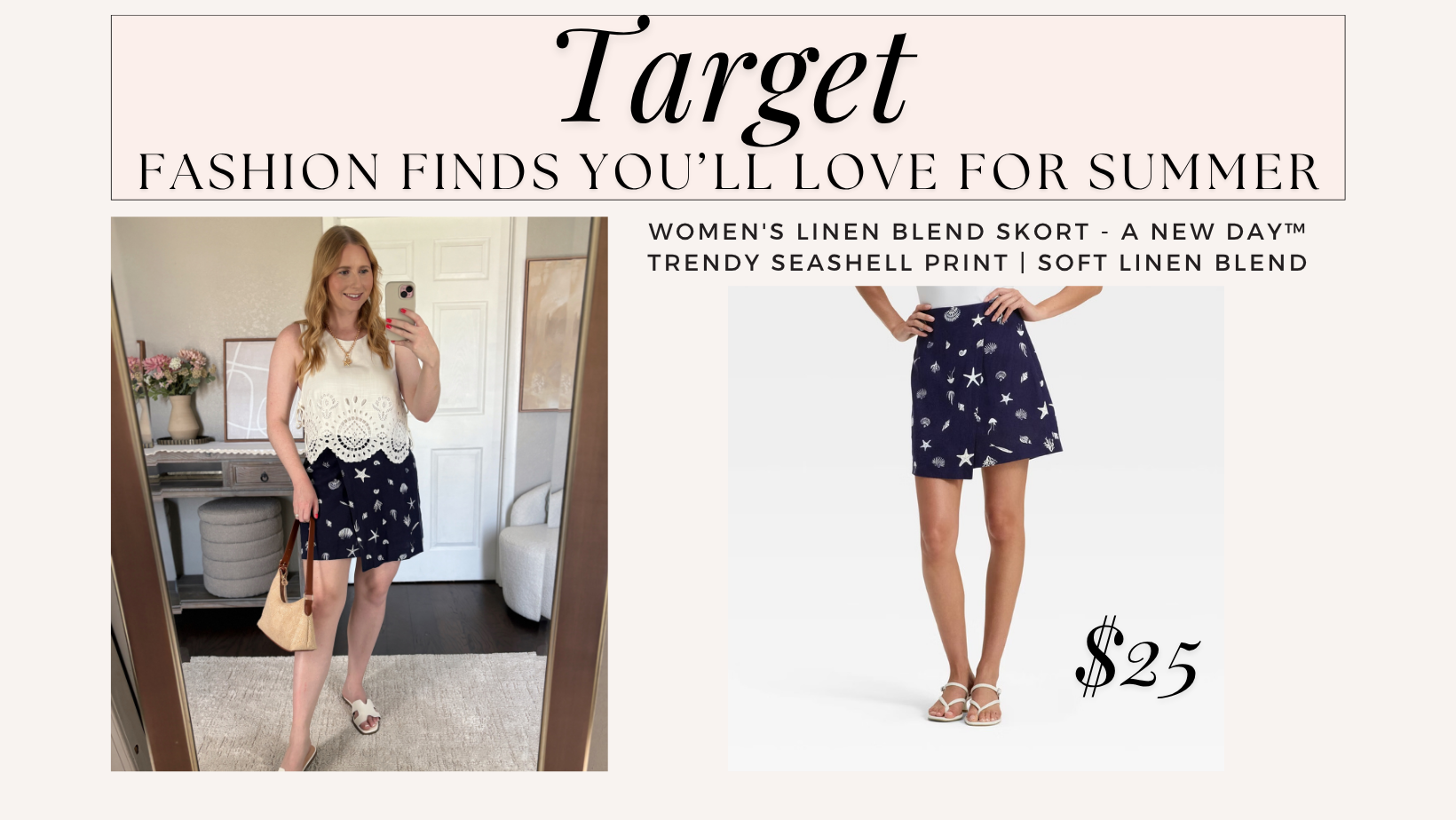 Women's Linen Blend Skort - A New Day™