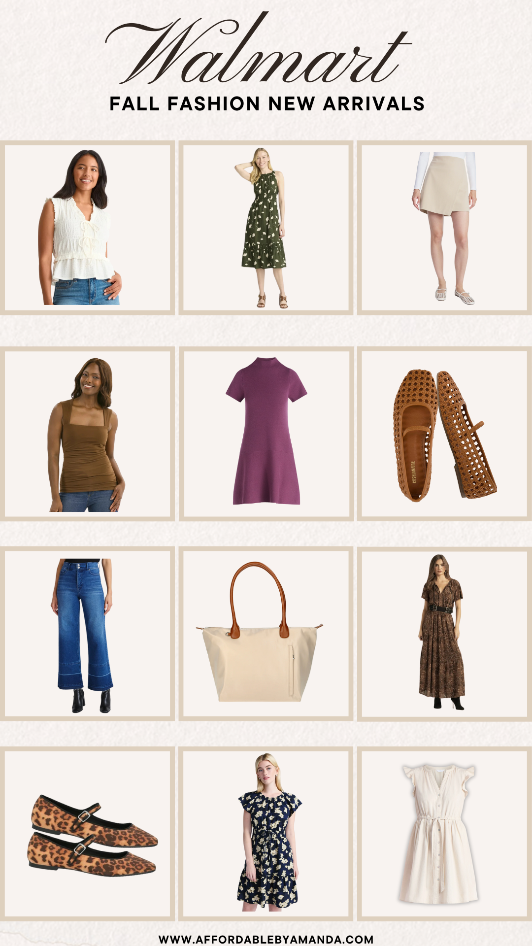 Affordable Walmart fall outfit ideas for everyday wear. Cute fall outfits under $100 from Walmart. Walmart fall capsule wardrobe outfit idea. Fall 2025 Walmart outfit inspo for stylish women on a budget.