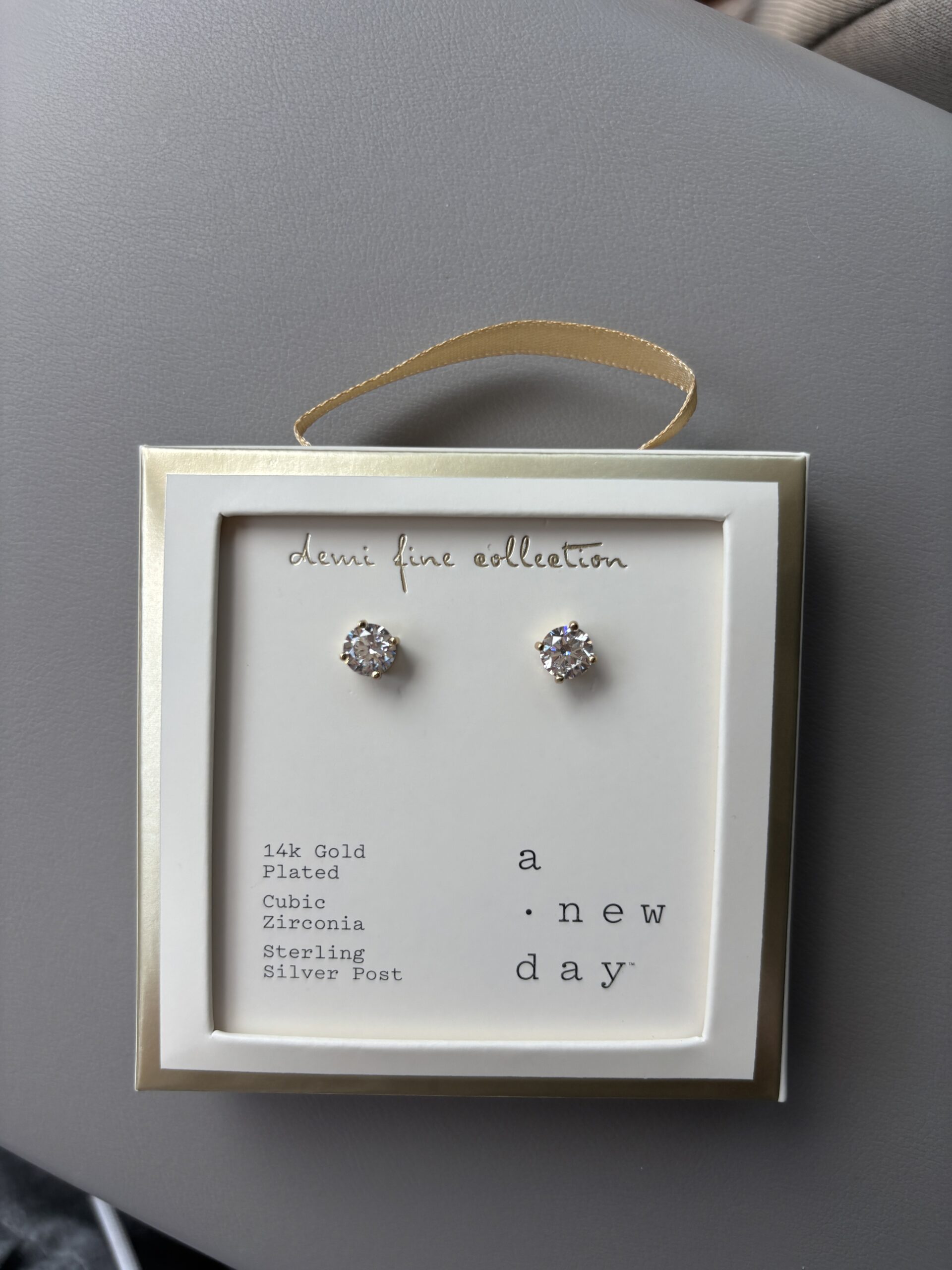 Target 14K Gold Plated Cubic Zirconia Stud Earrings