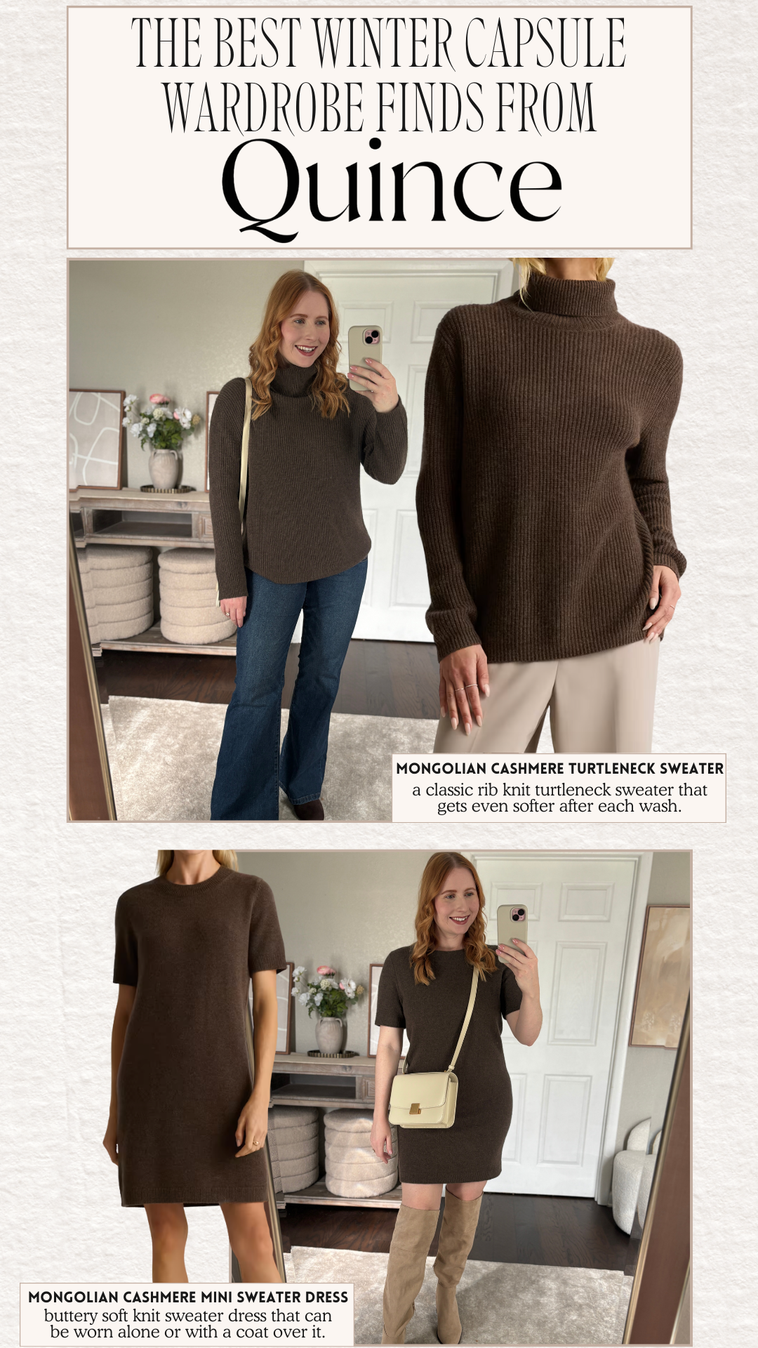 My go-to Quince winter wardrobe staples 🤍 Cozy, chic, and timeless pieces I’m wearing on repeat. Quince winter wardrobe, Quince staples, winter wardrobe essentials, capsule wardrobe winter, affordable luxury basics, neutral outfits, winter fashion finds