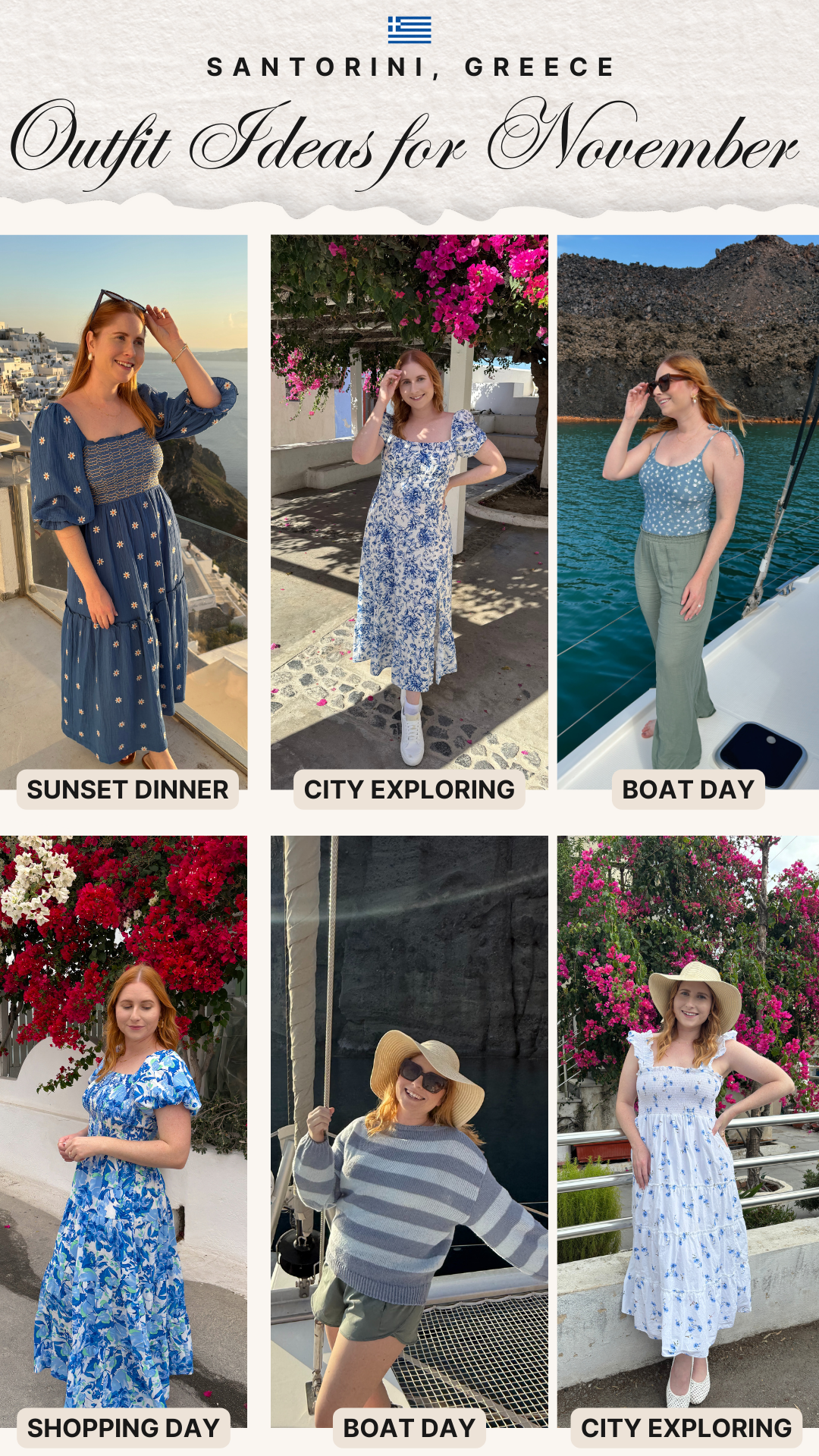Outfits to Wear in Santorini, Greece in November