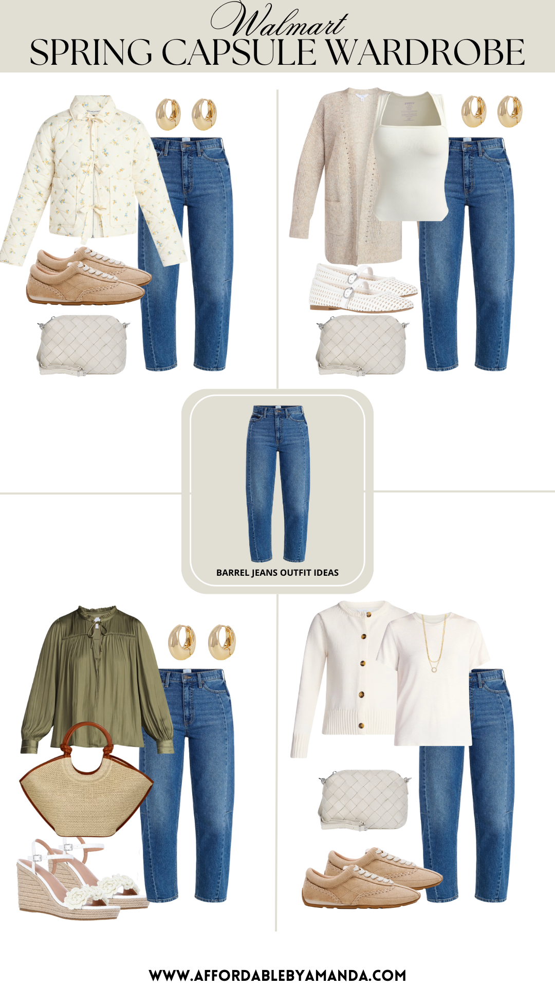 This Walmart spring capsule wardrobe features affordable, timeless pieces you can mix and match all season long. If you’re looking for budget-friendly spring outfit ideas, closet essentials, and easy everyday outfits, this capsule has you covered. 🌷 SAVE this post for spring outfit inspo.