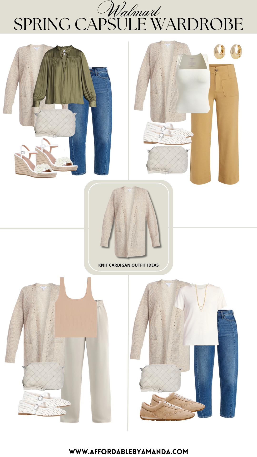 Create a simple spring capsule wardrobe with affordable pieces from Walmart 🌼 These neutral, versatile outfits are perfect for everyday wear and easy spring styling. Fewer pieces, more outfits—and all budget-friendly. If you’re looking for budget-friendly spring outfit ideas, closet essentials, and easy everyday outfits, this capsule has you covered. 