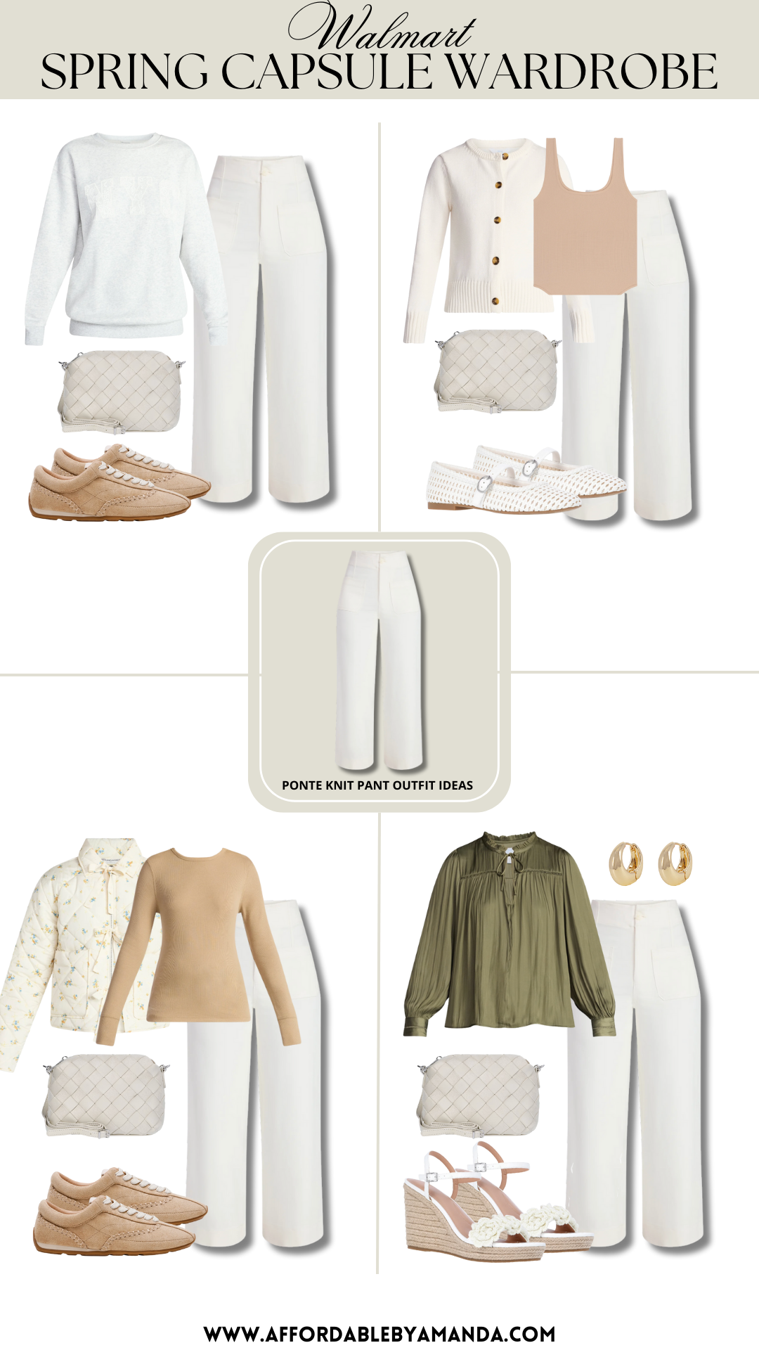 Create a simple spring capsule wardrobe with affordable pieces from Walmart 🌼 These neutral, versatile outfits are perfect for everyday wear and easy spring styling. Fewer pieces, more outfits—and all budget-friendly. If you’re looking for budget-friendly spring outfit ideas, closet essentials, and easy everyday outfits, this capsule has you covered. (TAP TO SAVE AND SHOP)