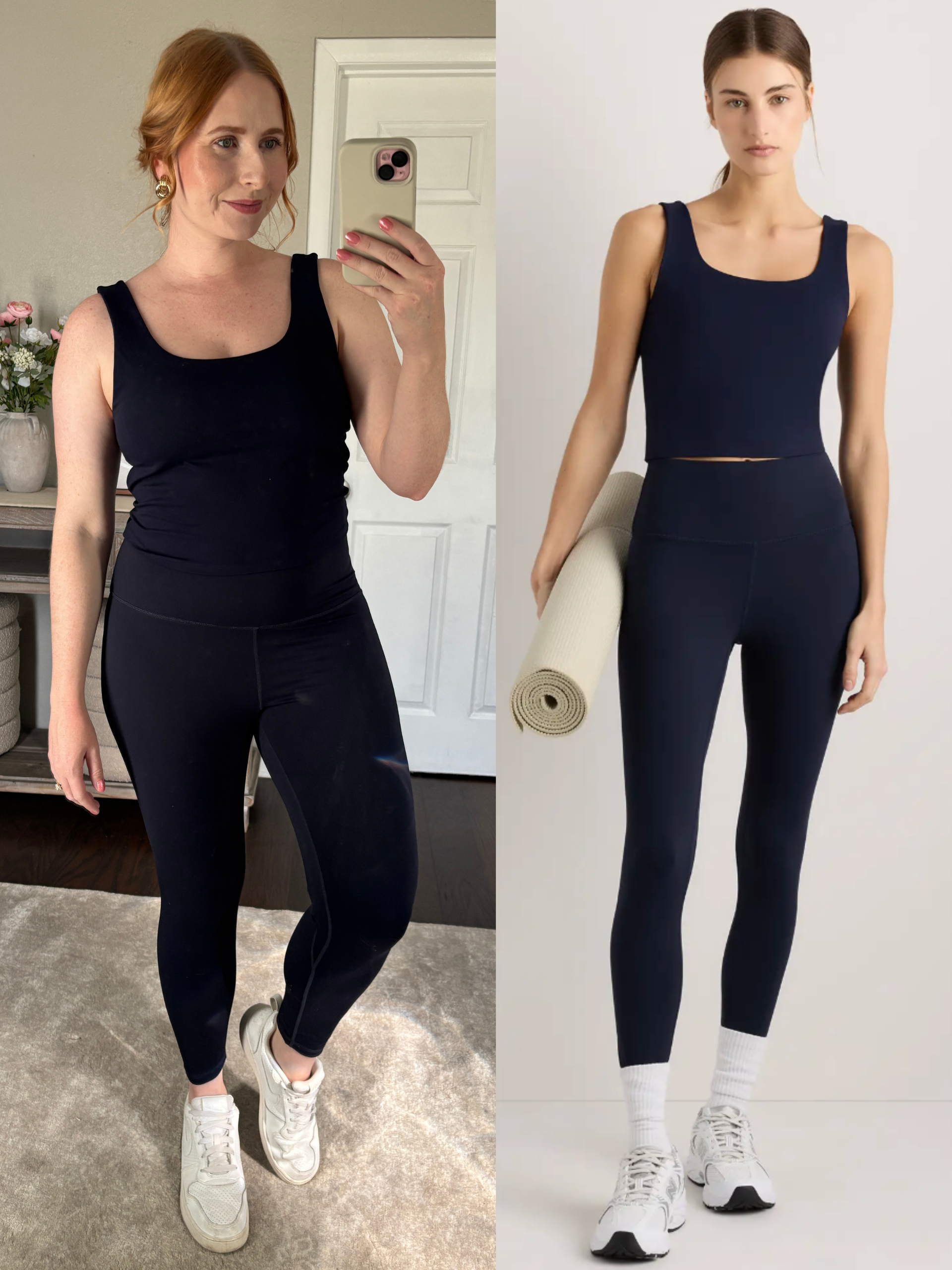 Power-Up Scoop Neck Bra Tank and Ultra-Form High-Rise Legging from Quince